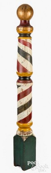 LARGE PAINTED BARBER POLE, LAT