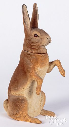 LARGE PAINTED COMPOSITION RABBIT