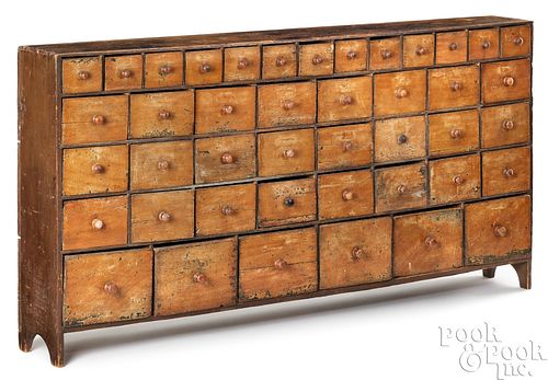 LARGE PAINTED PINE APOTHECARY