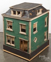 LARGE PAINTED PINE DOLLHOUSE,