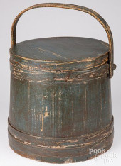 LARGE PAINTED PINE FIRKIN<br>L