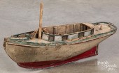 LARGE PAINTED POND BOAT, 19TH