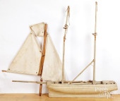 LARGE PAINTED POND BOAT, CA. 1