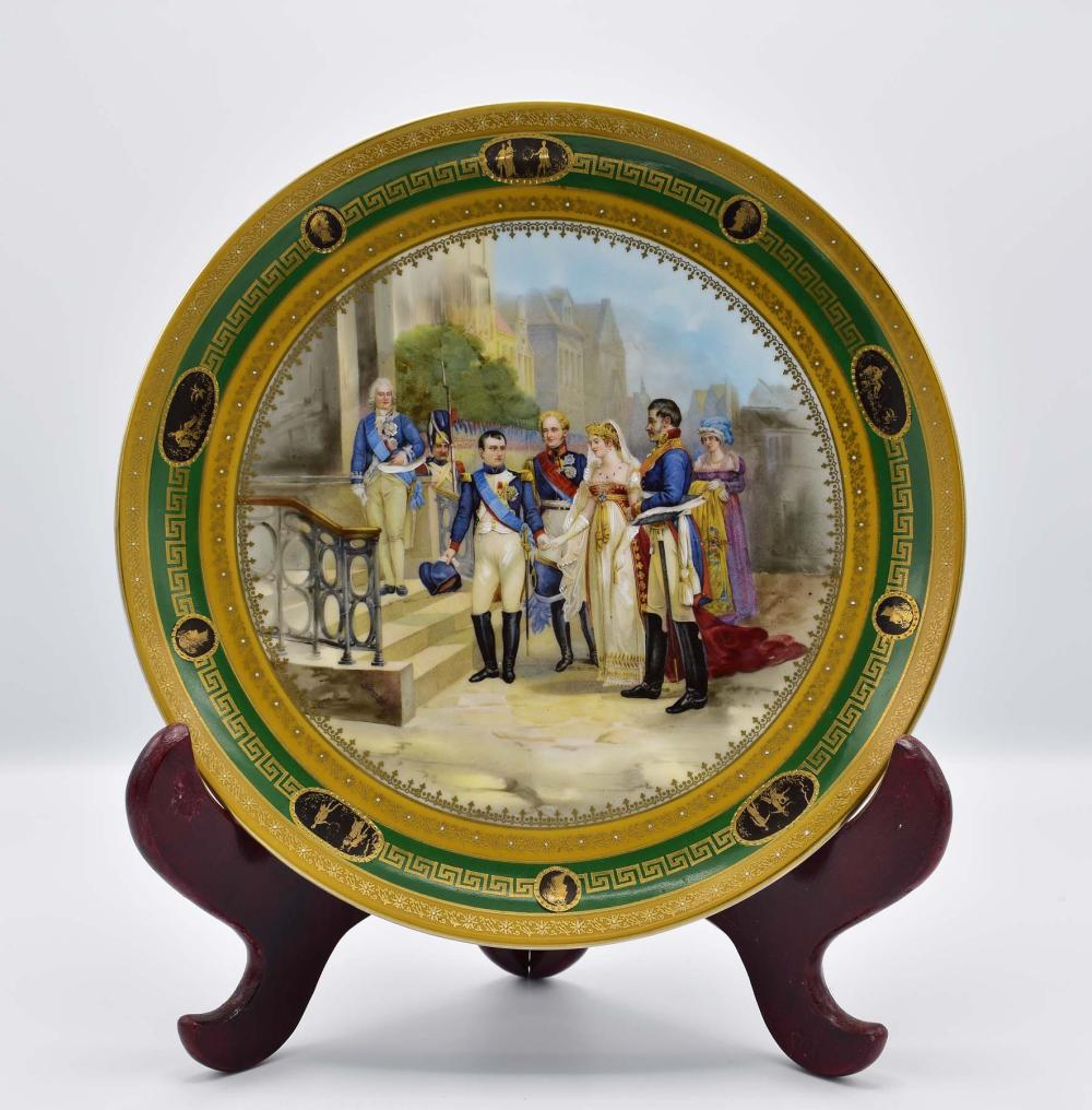 LARGE PAINTED PORCELAIN