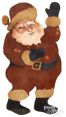 LARGE PAINTED SHEET IRON SANTA