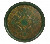 LARGE PAINTED TOLE ROUND TRAYL