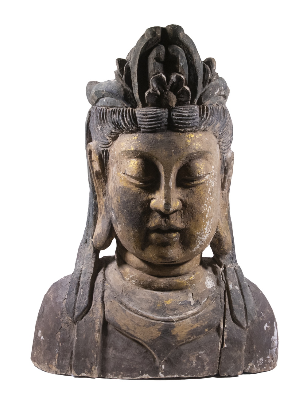LARGE PAINTED WOOD CHINESE