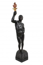 LARGE PAINTED WOOD NUDE BLACKA