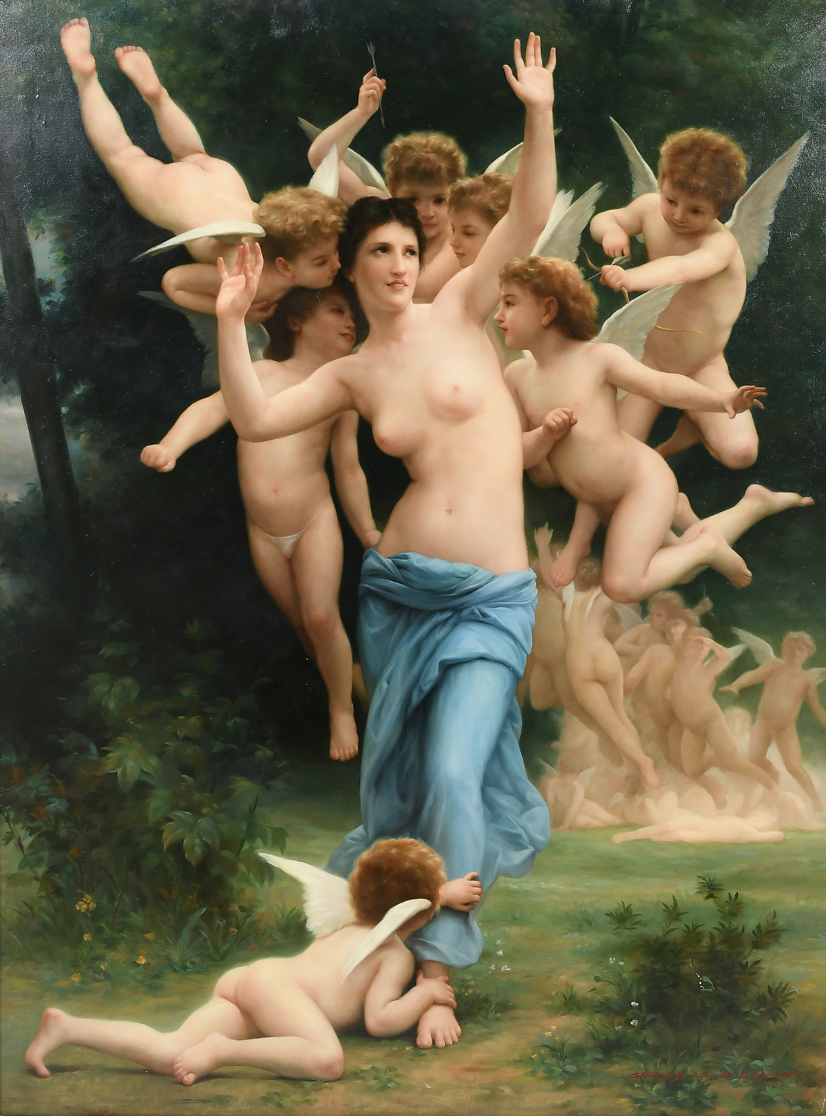 LARGE PAINTING AFTER BOUGERAU: