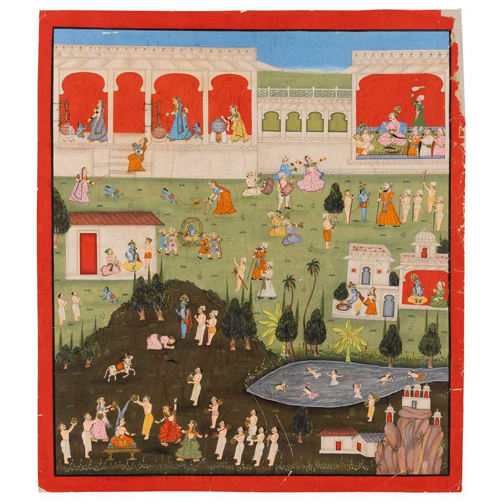 LARGE PAINTING DEPICTING THE LIFE