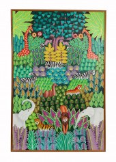 LARGE PAINTING, "JUNGLE SCENE"
