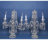 LARGE PAIR CRYSTAL GIRANDOLE L