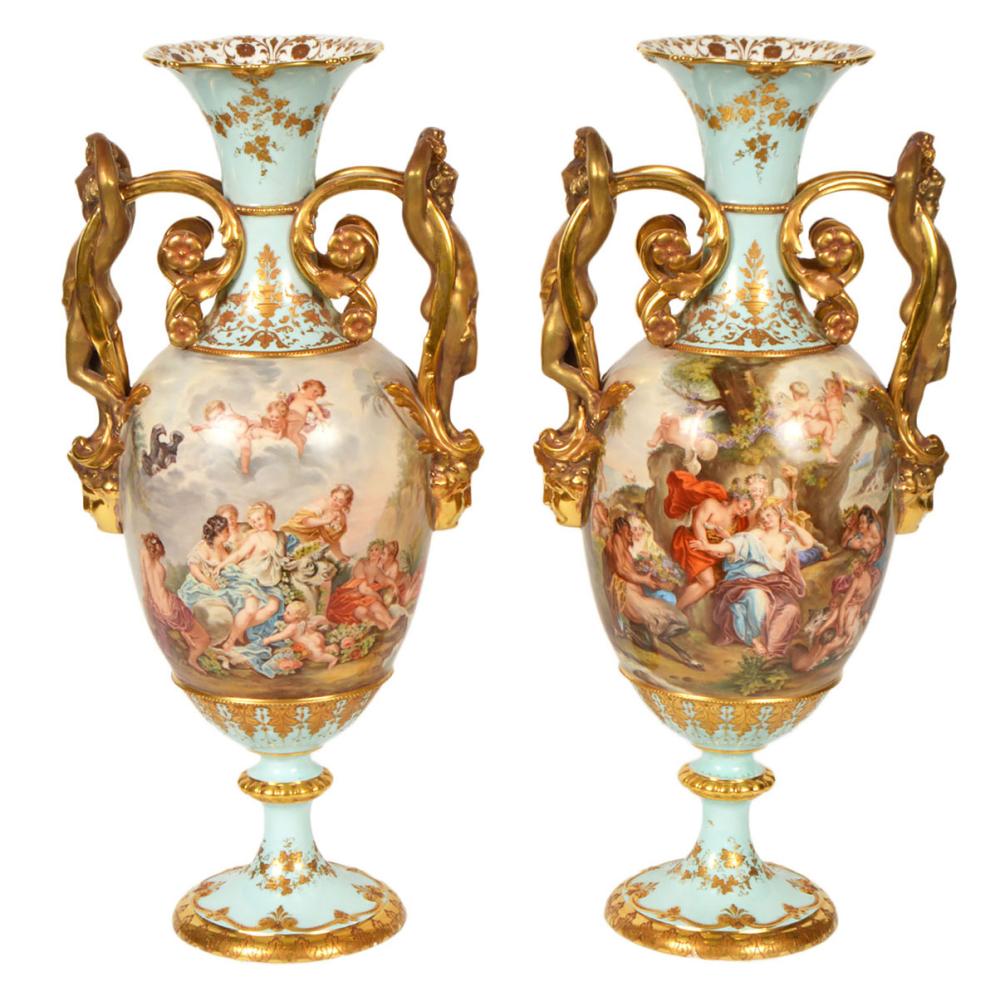 LARGE PAIR DRESDEN AMBROSIUS LAMB