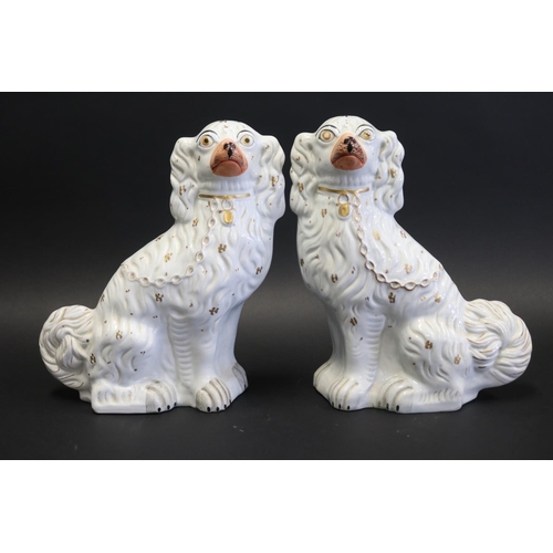 Large pair of antique Staffordshire
