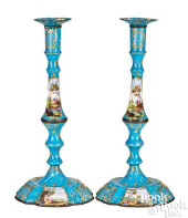 LARGE PAIR OF BATTERSEA ENAMEL