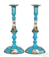 LARGE PAIR OF BATTERSEA ENAMEL
