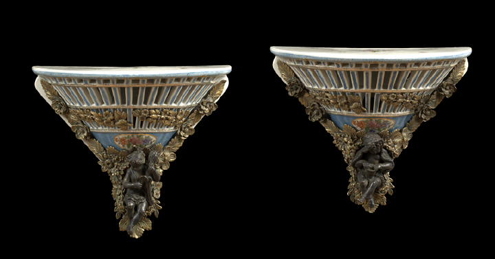 Large Pair of Brass-Mounted
