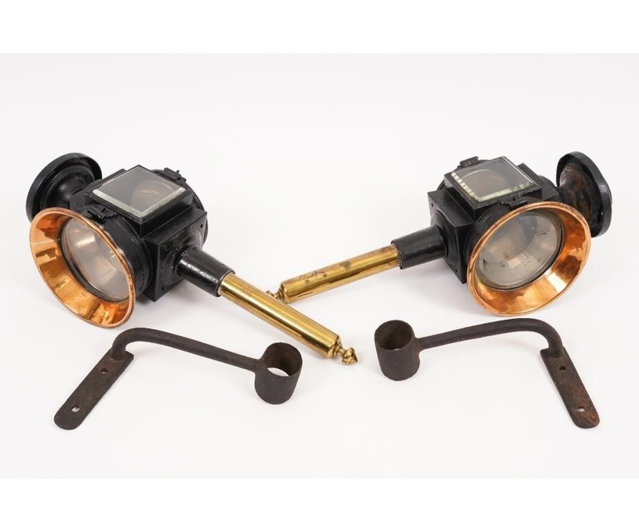 Large pair of brass/copper/black