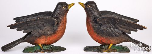 LARGE PAIR OF CARVED AND PAINTED