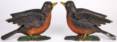 LARGE PAIR OF CARVED AND PAINT