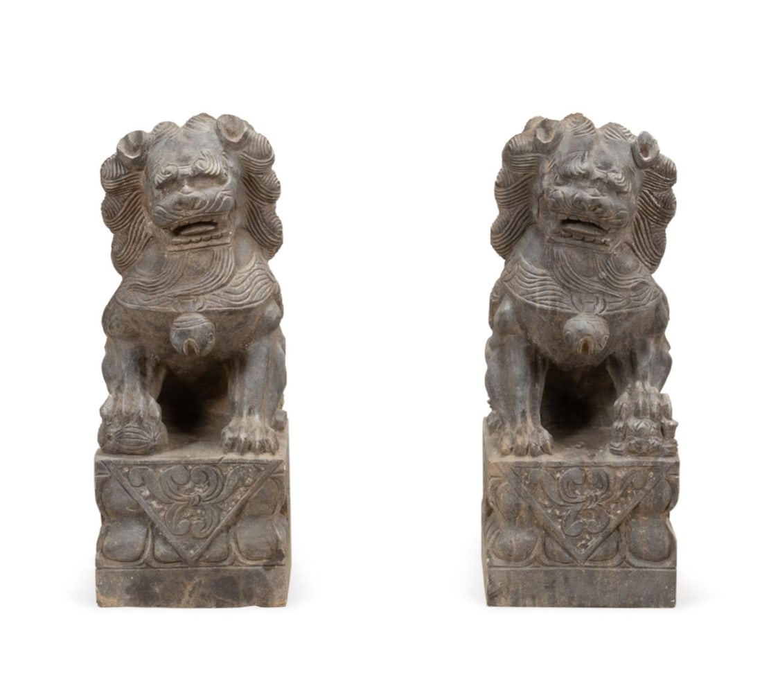LARGE PAIR OF CHINESE CARVED