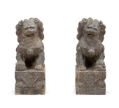 LARGE PAIR OF CHINESE CARVED S