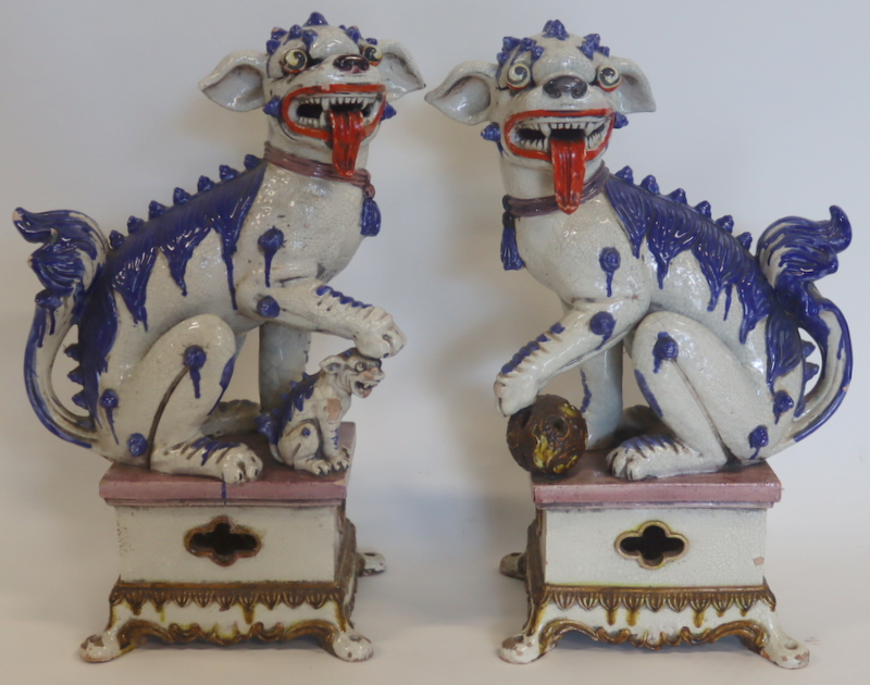 LARGE PAIR OF CHINESE CRACKLE GLAZE