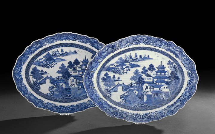 Large Pair of Chinese Export Blue