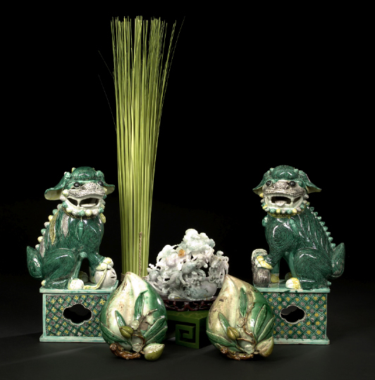 Large Pair of Chinese Glazed