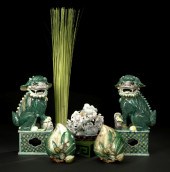 Large Pair of Chinese Glazed S