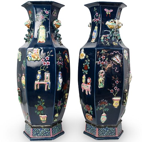 LARGE PAIR OF CHINESE GLAZED