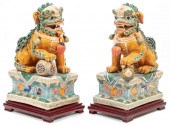 LARGE PAIR OF CHINESE GLAZED P