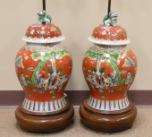 LARGE PAIR OF CHINESE RED "FIG