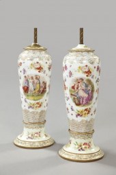 Large Pair of Dresden Porcelai