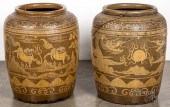 LARGE PAIR OF EARTHENWARE MART