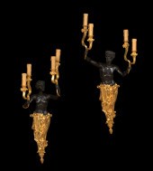 Large Pair of French Bronze-Pa