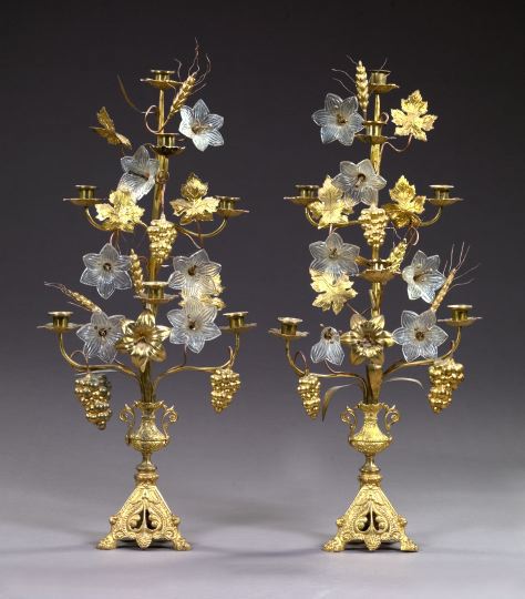 Large Pair of French Gilt-Brass and