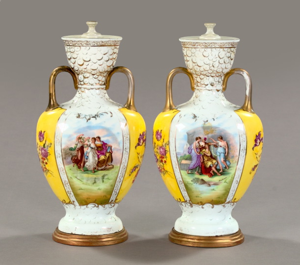 Large Pair of German Fond Jaune