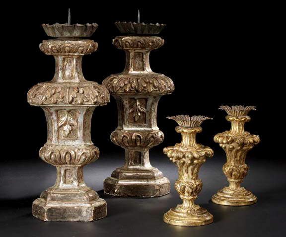 Large Pair of Italian Carved and