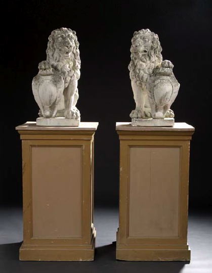 Large Pair of Italian Cast-Stone