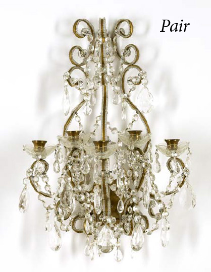 Large Pair of Italian Cut Glass and