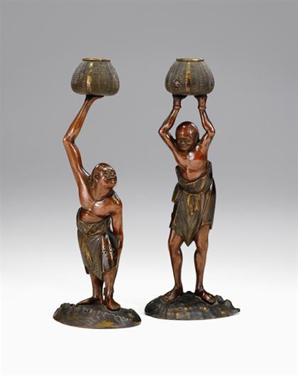 Large pair of Japanese bronze