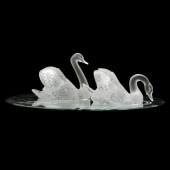LARGE PAIR OF LALIQUE CRYSTAL