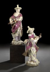 Large Pair of Meissen Porcelai
