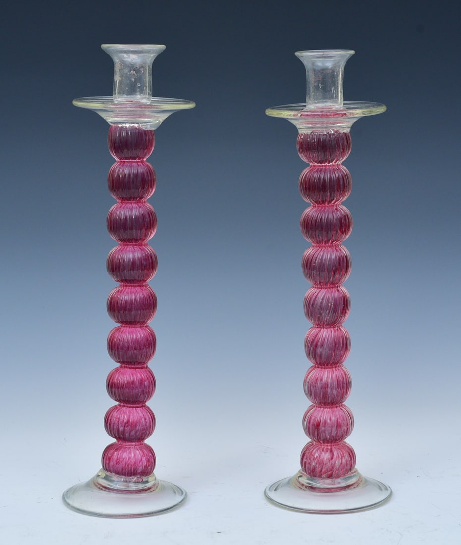 LARGE PAIR OF MURANO HAND BLOWN