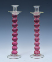 LARGE PAIR OF MURANO HAND BLOW