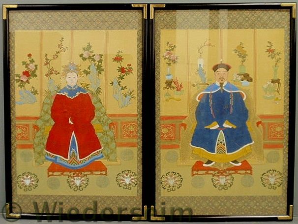Large pair of painted Chinese