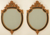 LARGE PAIR OF SHIELD FORM MIRR