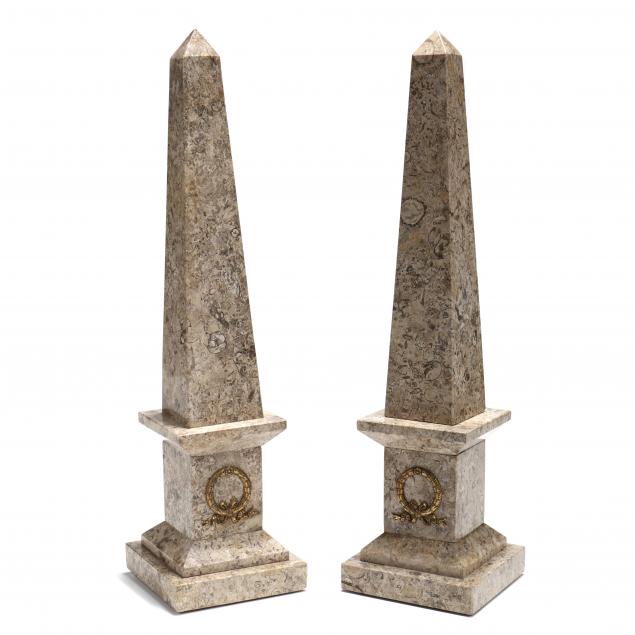 LARGE PAIR OF STONE AND ORMOLU