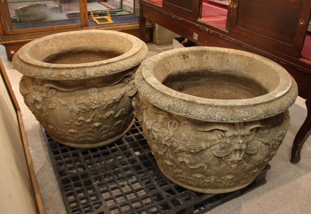 LARGE PAIR OF VINTAGE CONCRETE